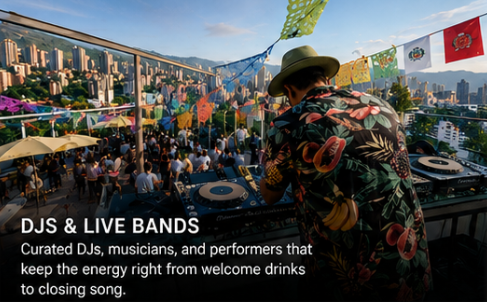DJs and live bands entertainment service for events in Medellín